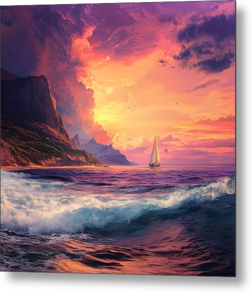 Chasing the Sunset - Metal Print