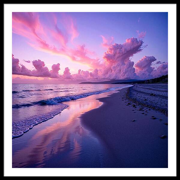 Cotton Candy Shores - Framed Print