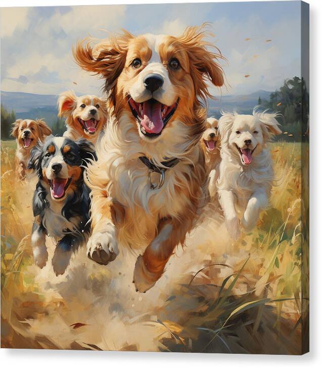 Dynamic Doggie Dash - Canvas Print