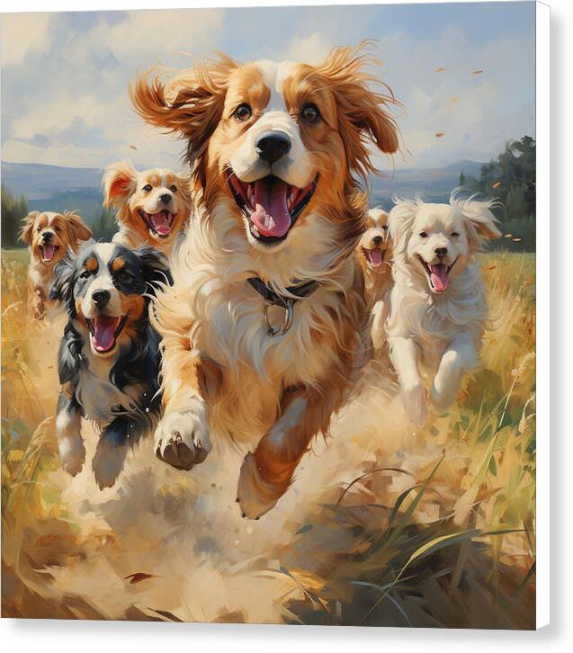 Dynamic Doggie Dash - Canvas Print