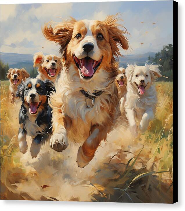 Dynamic Doggie Dash - Canvas Print