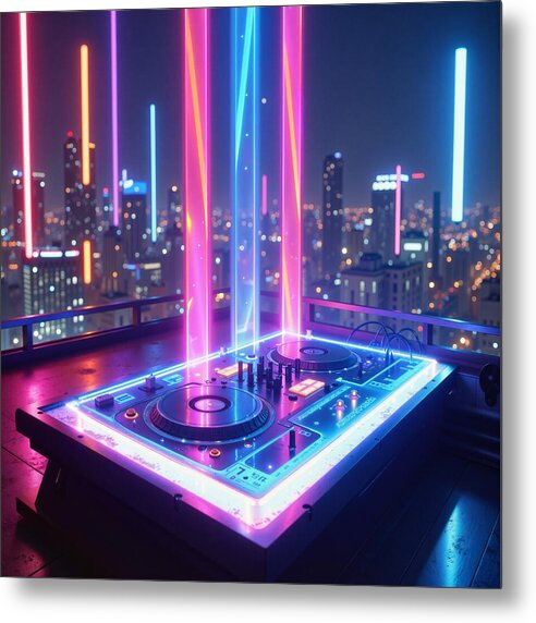 Electric Nights - Metal Print