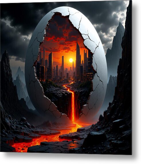 Eruption of Civilization - Metal Print