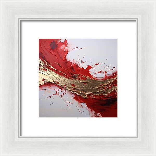 Golden Veil Over Scarlet - Framed Print