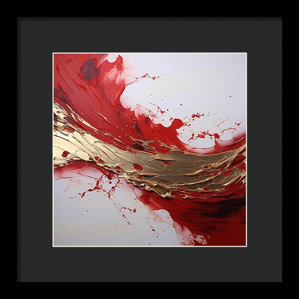 Golden Veil Over Scarlet - Framed Print