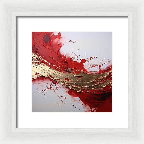 Golden Veil Over Scarlet - Framed Print