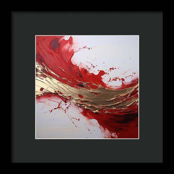 Golden Veil Over Scarlet - Framed Print