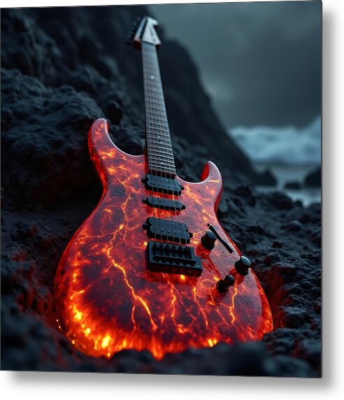 Lava Strings - Metal Print