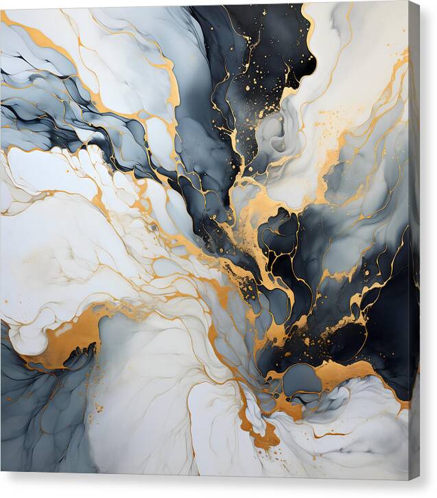 Marbleized Gold Rush - Canvas Print