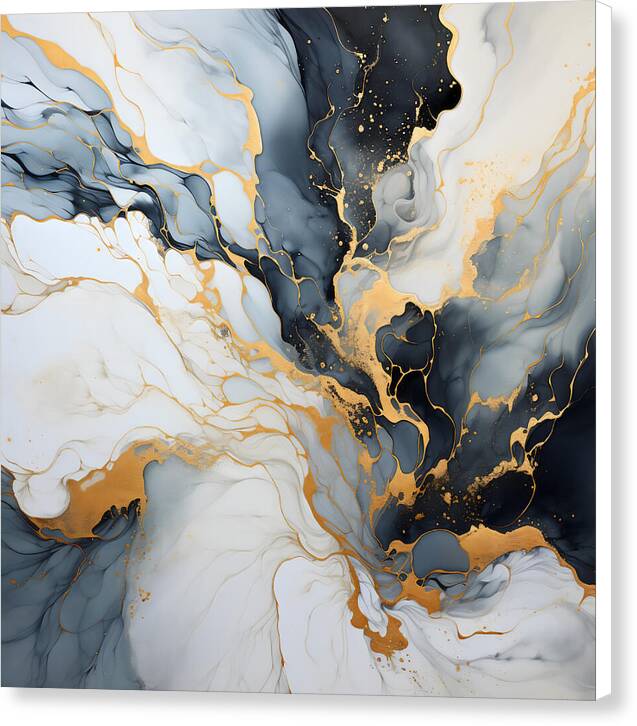 Marbleized Gold Rush - Canvas Print