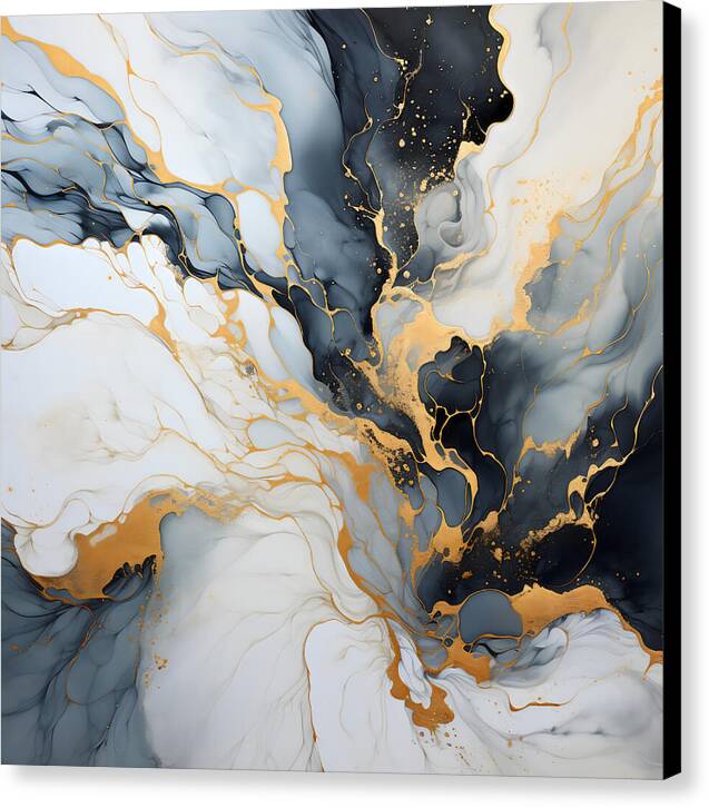 Marbleized Gold Rush - Canvas Print