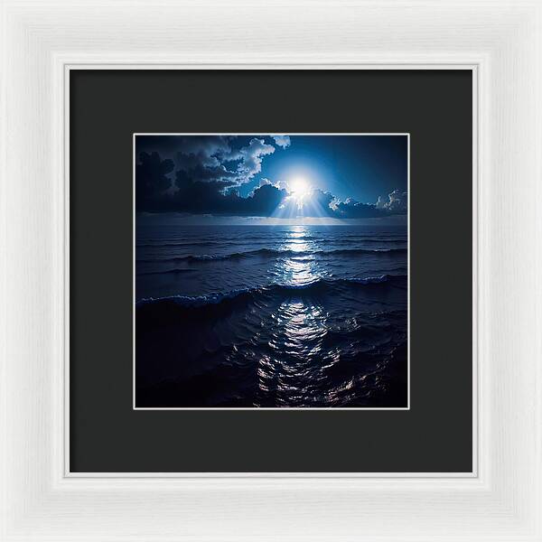 Midnight Blue Tides - Framed Print