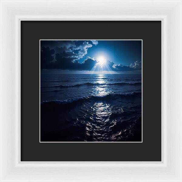 Midnight Blue Tides - Framed Print