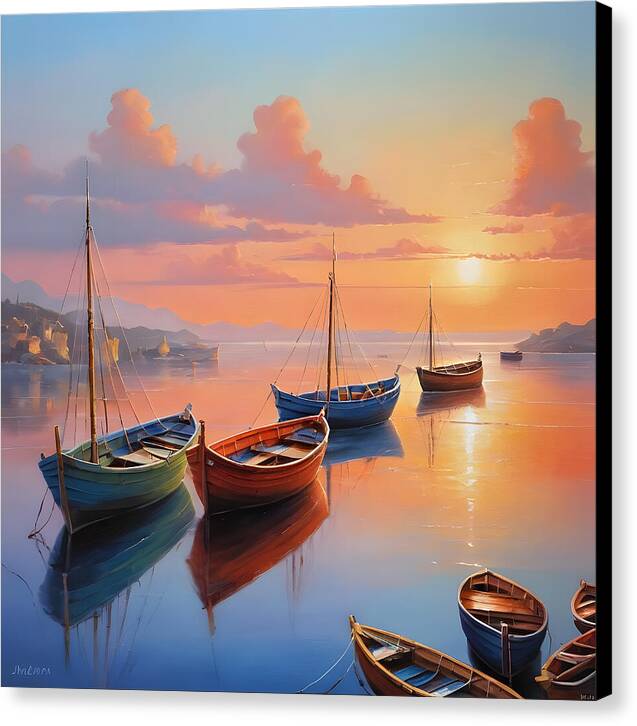 Moored in Tranquility - Canvas Print