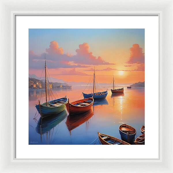 Moored in Tranquility - Framed Print