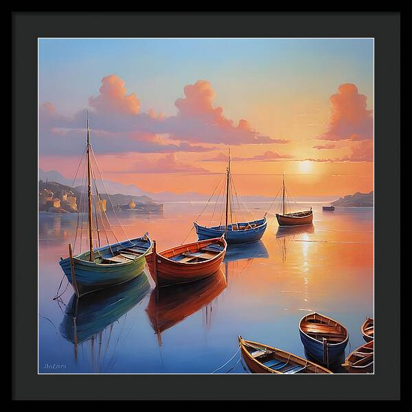 Moored in Tranquility - Framed Print