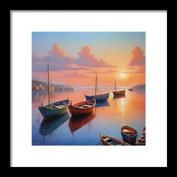 Moored in Tranquility - Framed Print