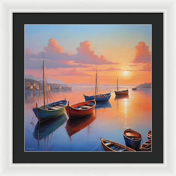 Moored in Tranquility - Framed Print