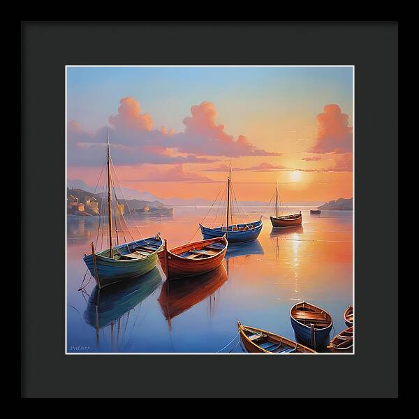 Moored in Tranquility - Framed Print