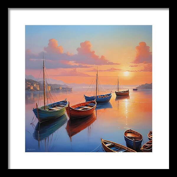 Moored in Tranquility - Framed Print