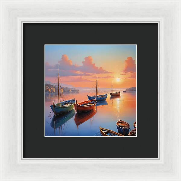 Moored in Tranquility - Framed Print