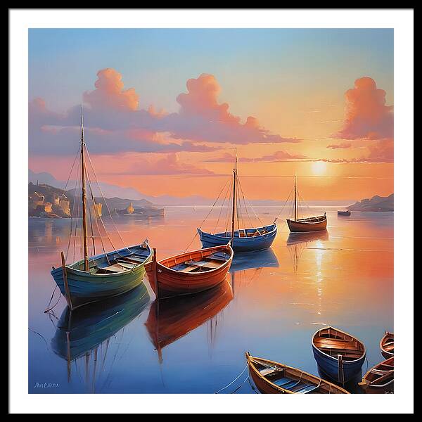 Moored in Tranquility - Framed Print