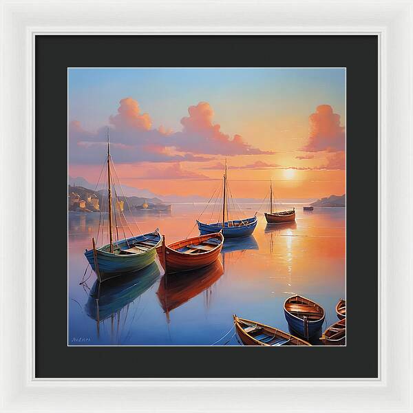 Moored in Tranquility - Framed Print