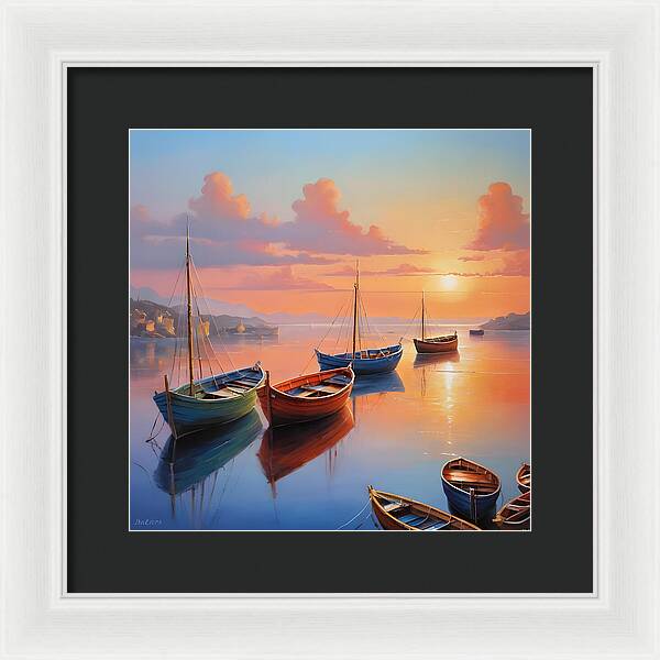 Moored in Tranquility - Framed Print