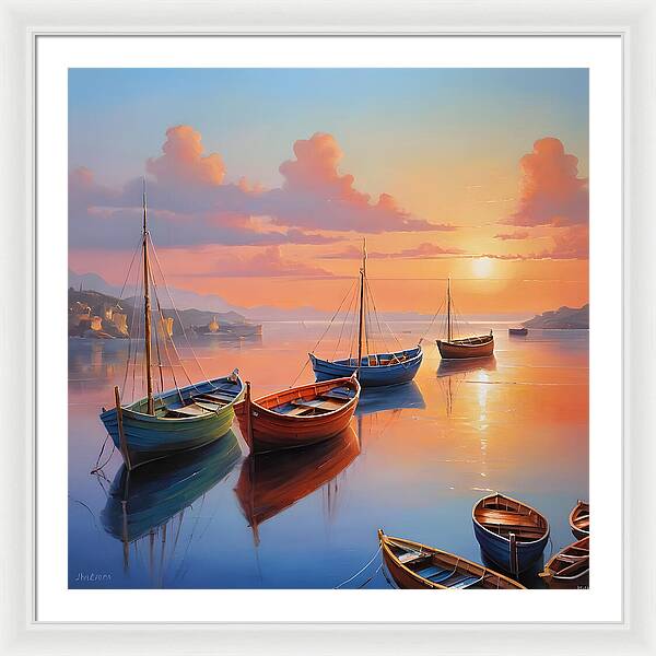 Moored in Tranquility - Framed Print