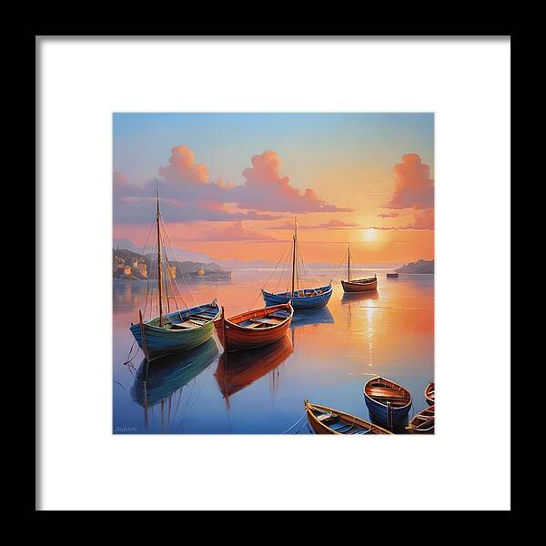 Moored in Tranquility - Framed Print