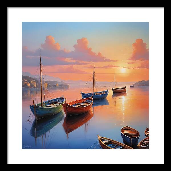 Moored in Tranquility - Framed Print