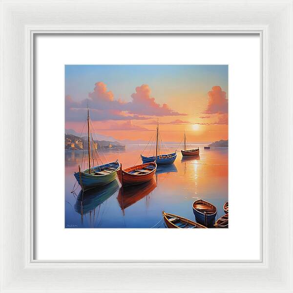 Moored in Tranquility - Framed Print