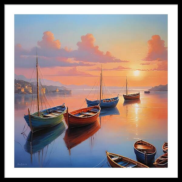 Moored in Tranquility - Framed Print