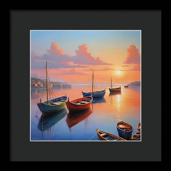 Moored in Tranquility - Framed Print