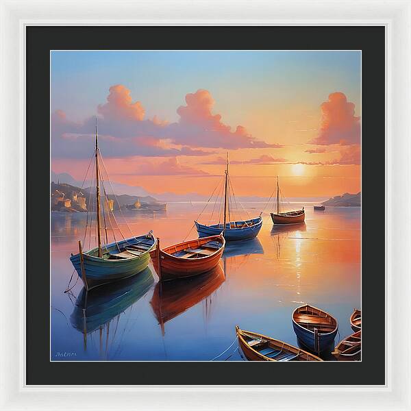 Moored in Tranquility - Framed Print