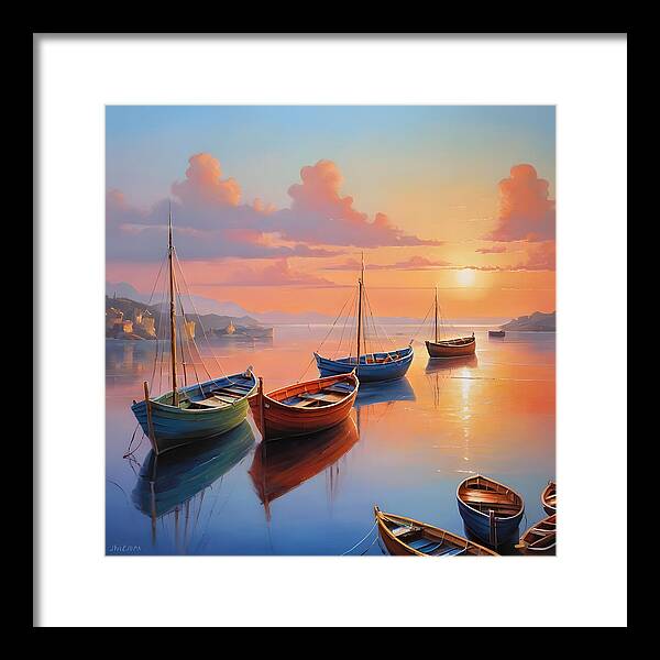 Moored in Tranquility - Framed Print