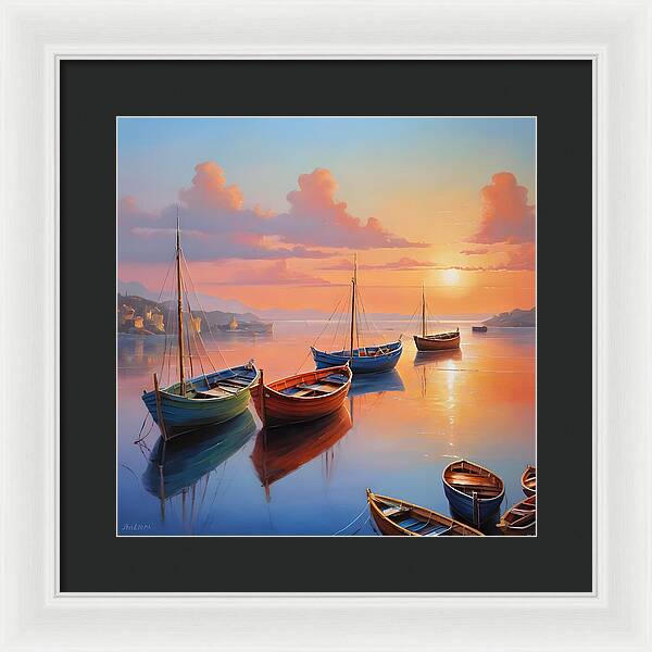 Moored in Tranquility - Framed Print