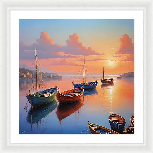 Moored in Tranquility - Framed Print