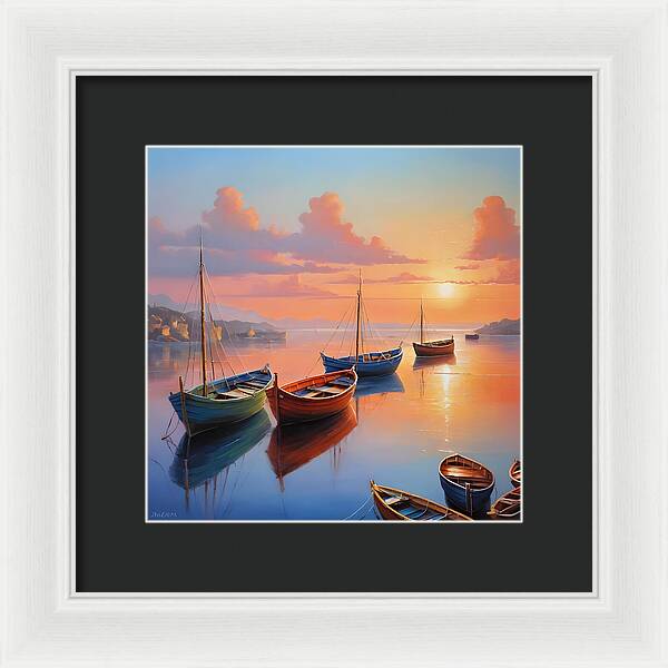 Moored in Tranquility - Framed Print