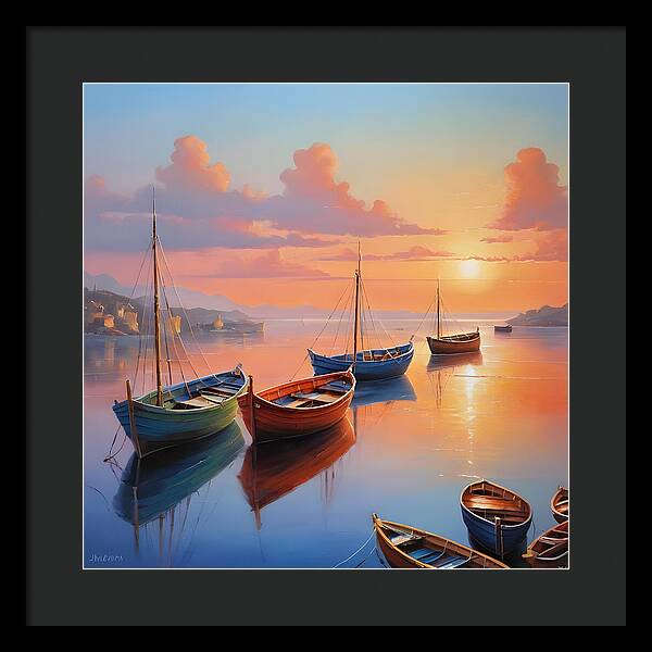 Moored in Tranquility - Framed Print