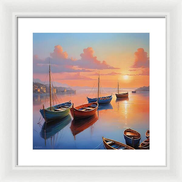 Moored in Tranquility - Framed Print