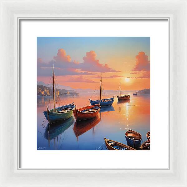 Moored in Tranquility - Framed Print