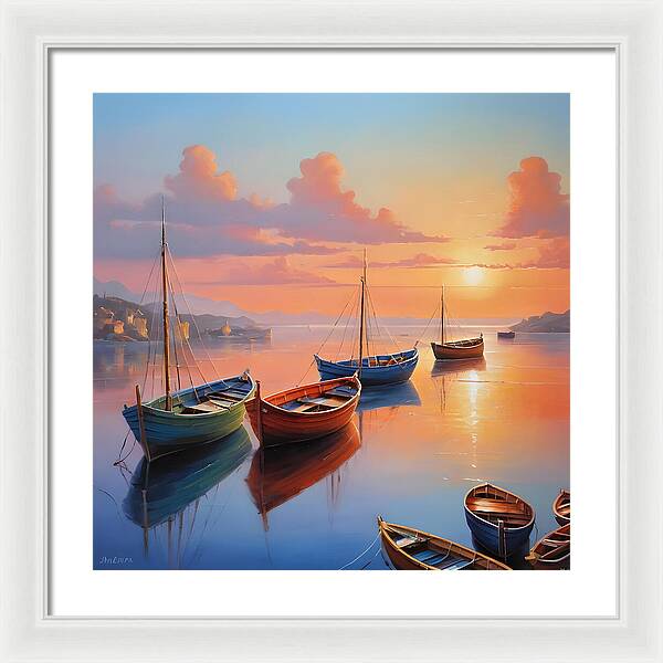 Moored in Tranquility - Framed Print