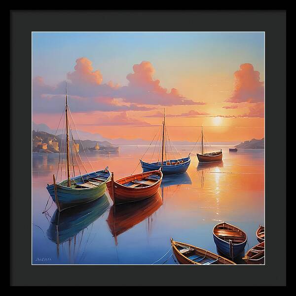 Moored in Tranquility - Framed Print