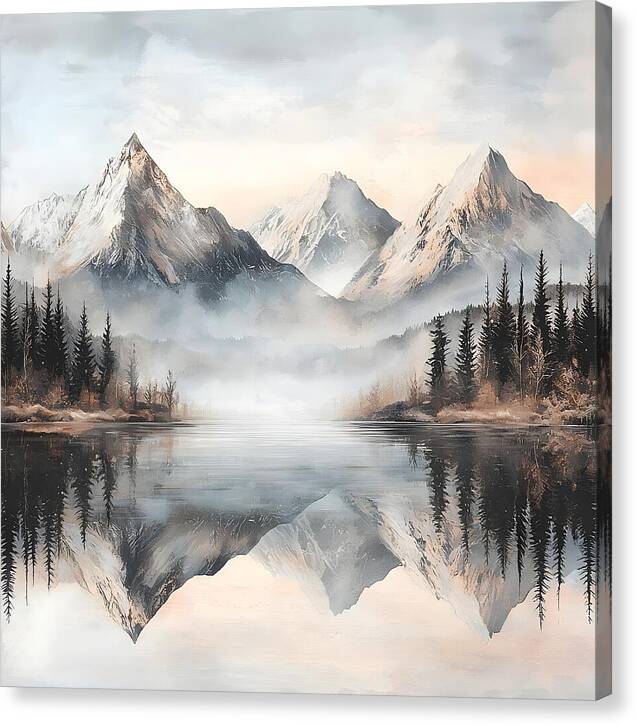 Mystic Mirror - White - Canvas Print