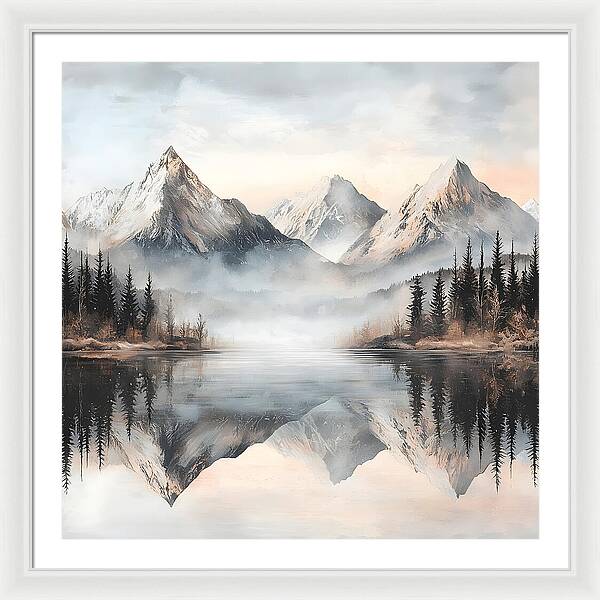 Mystic Mirror - White - Framed Print