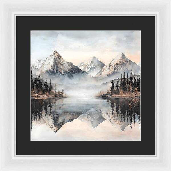 Mystic Mirror - White - Framed Print