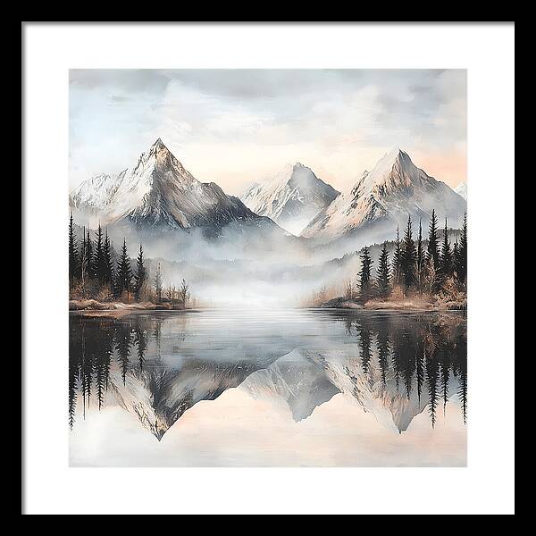 Mystic Mirror - White - Framed Print