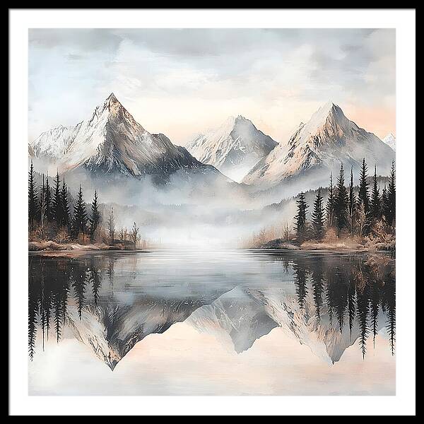 Mystic Mirror - White - Framed Print