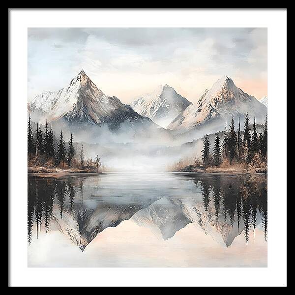 Mystic Mirror - White - Framed Print